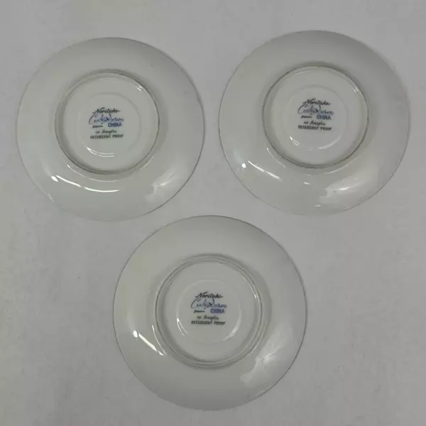 Set of 3 White Noritake Angela Cook N Serve China Saucers