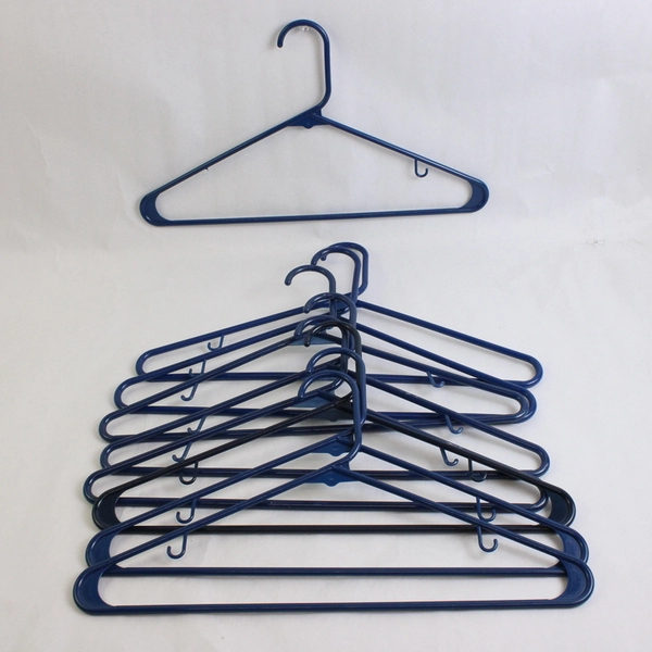 Lot of 18 Plastic Clothes Hangers in Blue and White