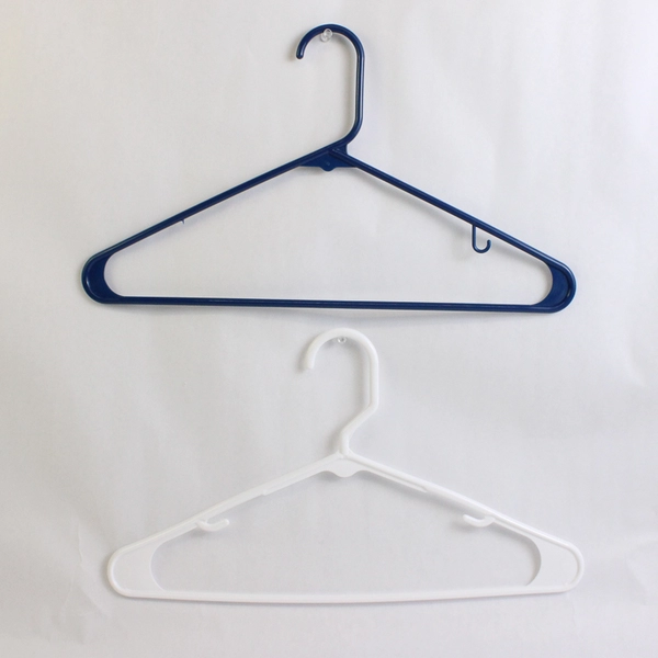 Lot of 18 Plastic Clothes Hangers in Blue and White