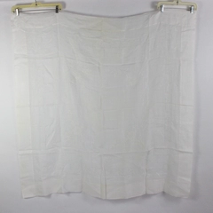 Embroidered Plain White Square Tea Tablecloth 50" Flawed