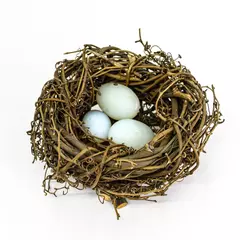 Bird Nest with Glass Eggs Easter Table or Shelf Decoration