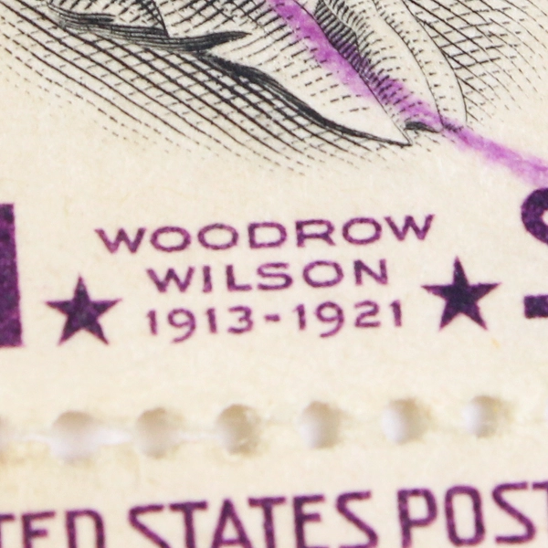 4 Canceled U.S. Postage Stamps $1 Woodrow Wilson