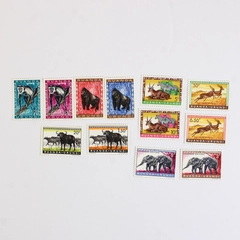Lot of 12 Vintage Ruanda Urundi Mint NH Stamps African Animal Designs