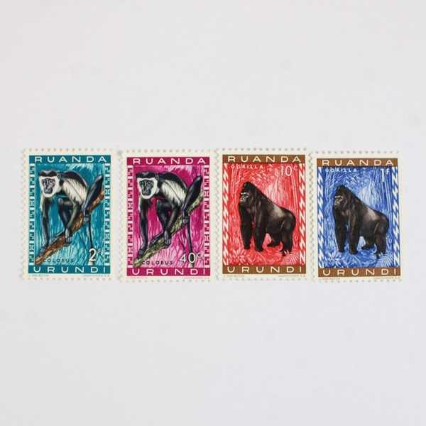 Lot of 12 Vintage Ruanda Urundi Mint NH Stamps African Animal Designs