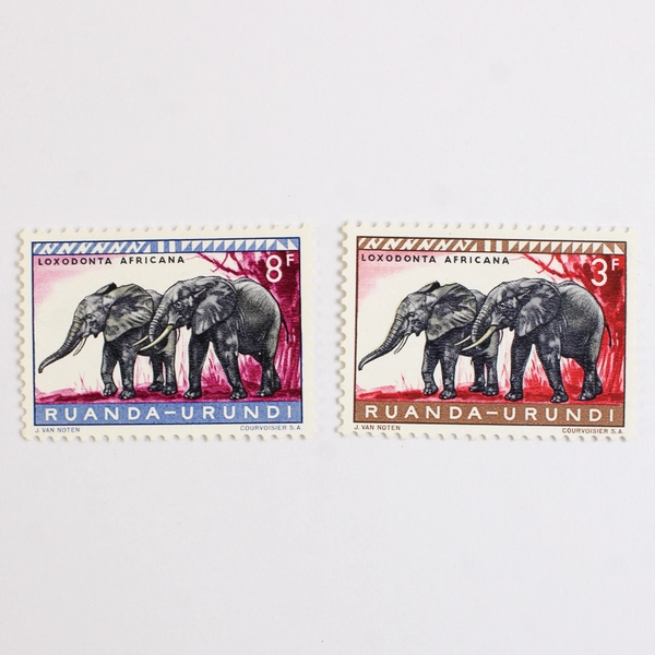 Lot of 12 Vintage Ruanda Urundi Mint NH Stamps African Animal Designs