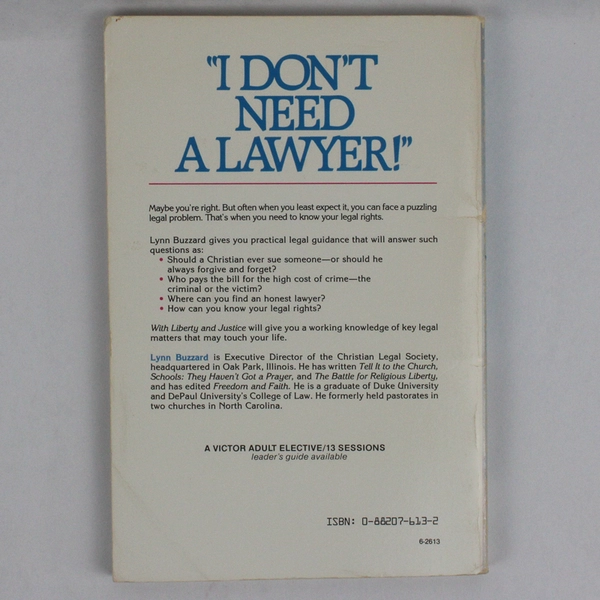 With Liberty and Justice by Lynn Buzzard 1984 PB Look at Civil Law the Christian