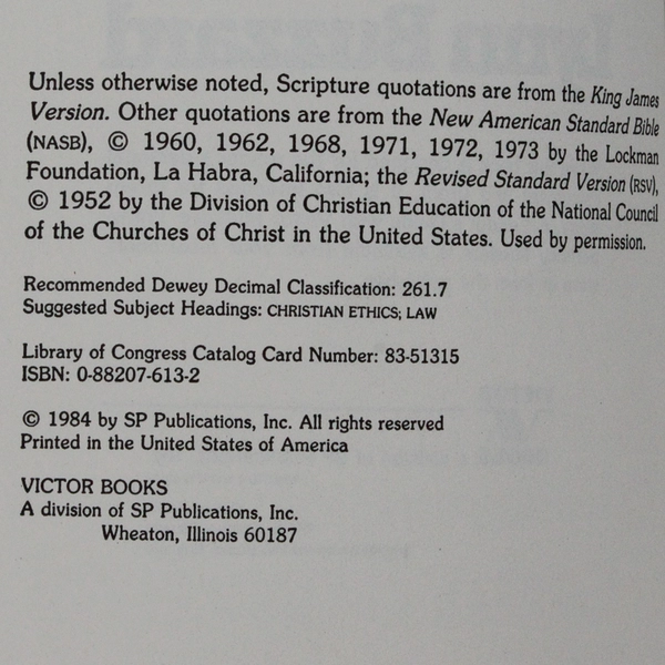 With Liberty and Justice by Lynn Buzzard 1984 PB Look at Civil Law the Christian