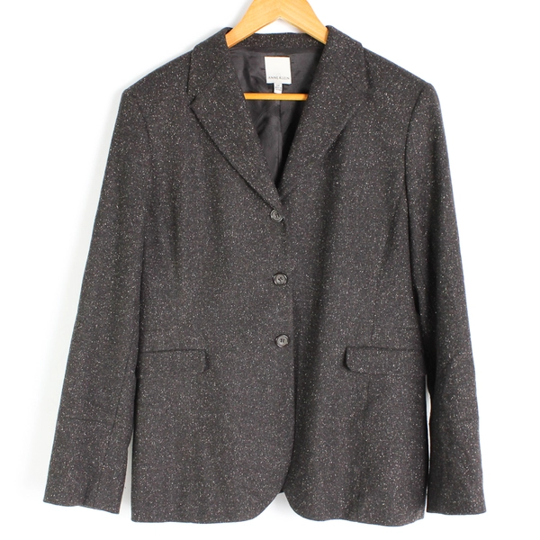 Anne Klein Blazer Button Up Jacket Black Women's Size 12