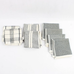 Lot of 8 Black & White Patterned Kitchen Dishcloths Unbranded 10x10 in