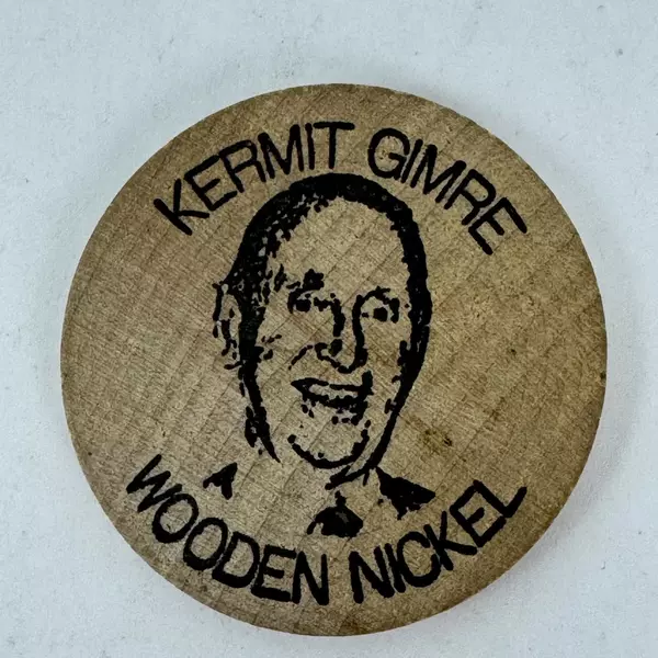 Vintage Gimres Shoe Store Wooden Nickel Token Worth $5 On A Shoe Purchase