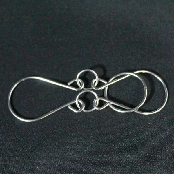 33 Piece Metal Brain Teaser Puzzle With Blue Velvet Bag