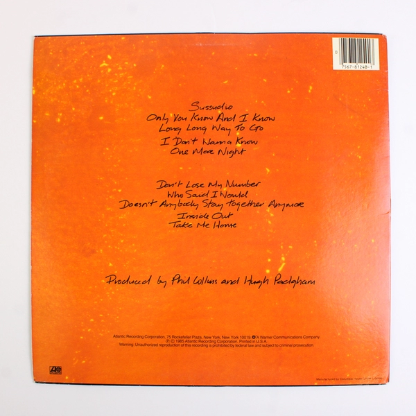 Phil Collins No Jacket Required Vinyl LP 33 RPM