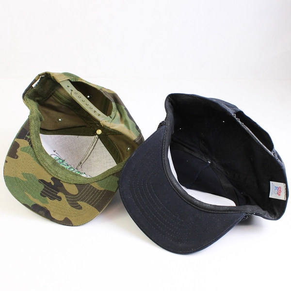 Lot of 2 BASA Snap Back Hats Camo & Black Bay Area Sports One Size