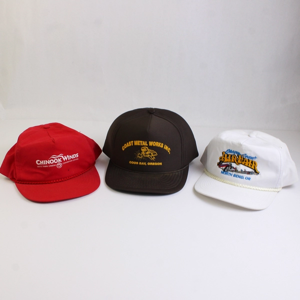 Lot of 3 Oregon Coast Themed Snap Back Hats Random Brand Logos Adjustable