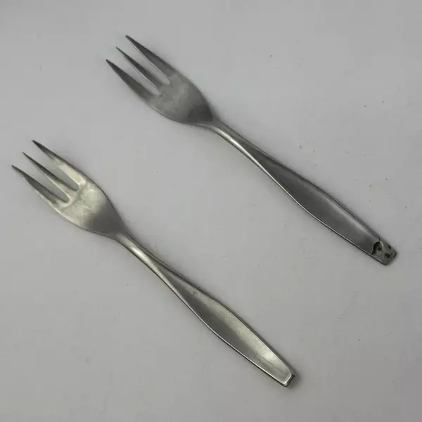 2 Vintage J A Henckels Azur Pastry Forks 6 Inch