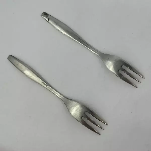 2 Vintage J A Henckels Azur Pastry Forks 6 Inch