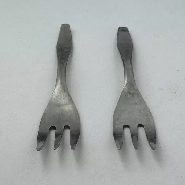 2 Vintage J A Henckels Azur Pastry Forks 6 Inch