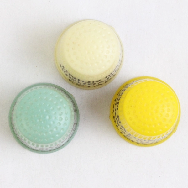 3 Advertising Thimbles Union National Life Insurance Company Blue Yellow White