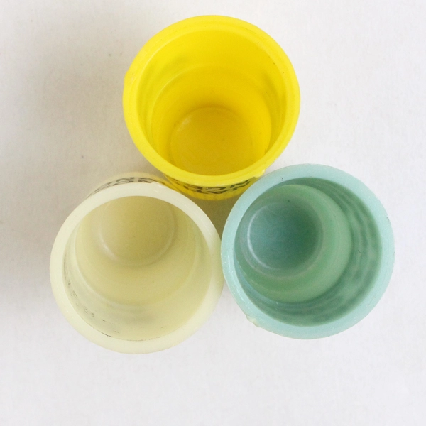 3 Advertising Thimbles Union National Life Insurance Company Blue Yellow White