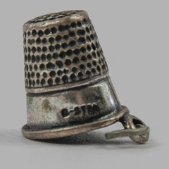 Miniature Sterling Silver Thimble Charm for Bracelet or Necklace Pendant