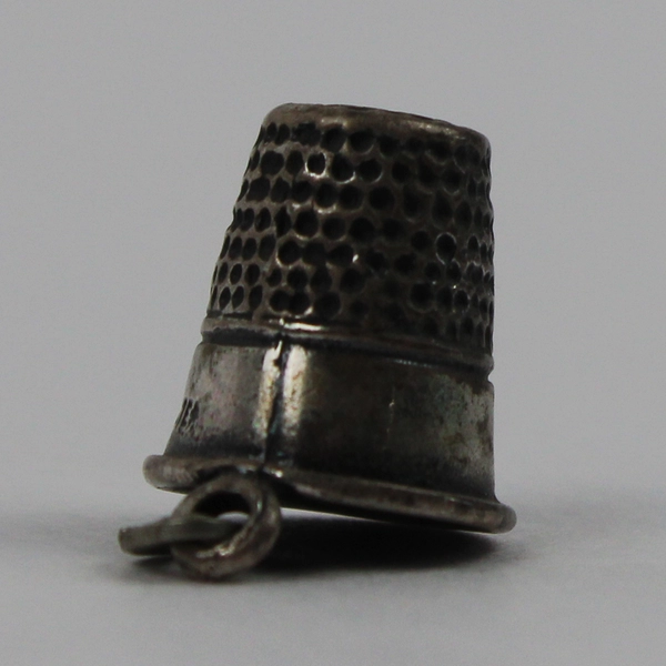 Miniature Sterling Silver Thimble Charm for Bracelet or Necklace Pendant