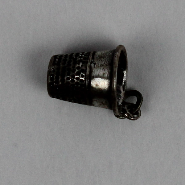 Miniature Sterling Silver Thimble Charm for Bracelet or Necklace Pendant