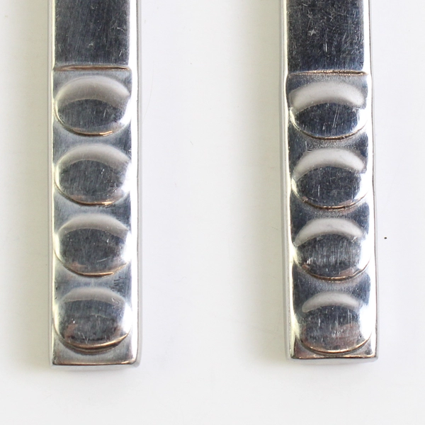 Lot of 2 Dinner Knives 9" Pier 1 Imports Portfolio 18/8 Stainless Steel Circles