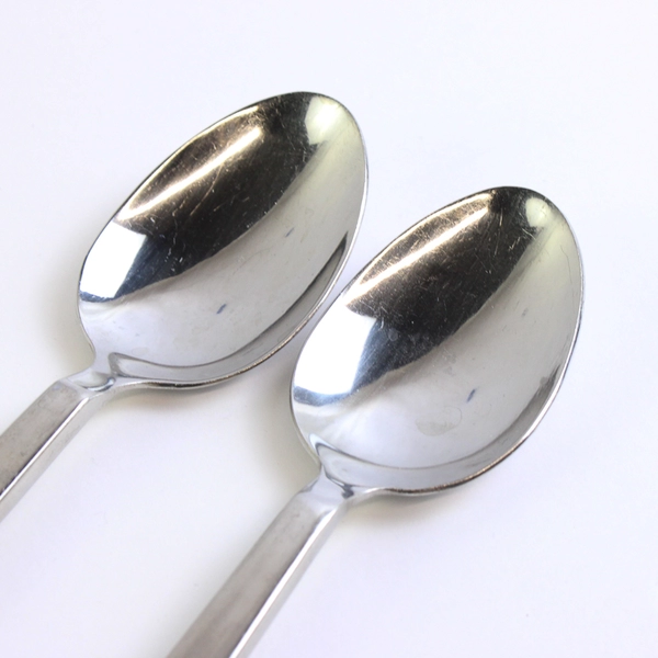 Lot of 2 Pier 1 Imports Place Oval Spoons 8" Portfolio 18/8 Stainless Circles