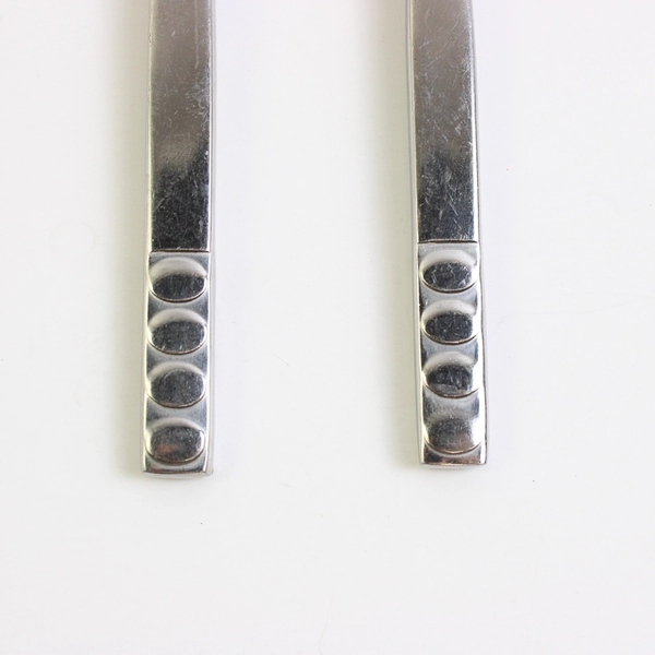 Lot of 2 Teaspoons 7" Pier 1 Imports Portfolio 18/8 Stainless Steel Circles