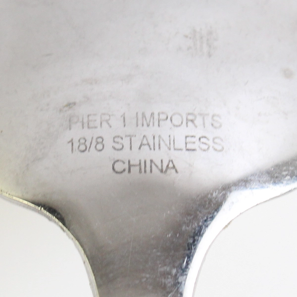 Lot of 2 Teaspoons 7" Pier 1 Imports Portfolio 18/8 Stainless Steel Circles