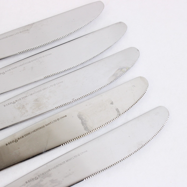 Lot of 5 Dinner Knives 8 7/8" Reed & Barton Marlborough Heritage Mint Stainless