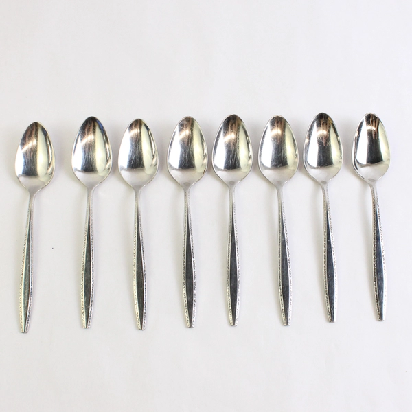 Lot of 8 Teaspoons 6.25" International Decorator Fascination Stainless Steel