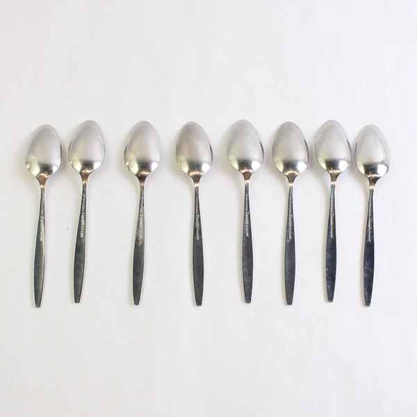 Lot of 8 Teaspoons 6.25" International Decorator Fascination Stainless Steel