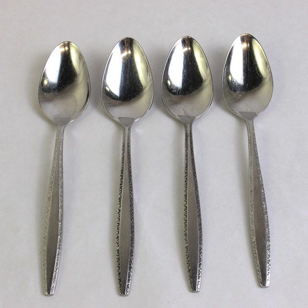 Lot of 4 Teaspoons 6.25" International Decorator Fascination Stainless Steel