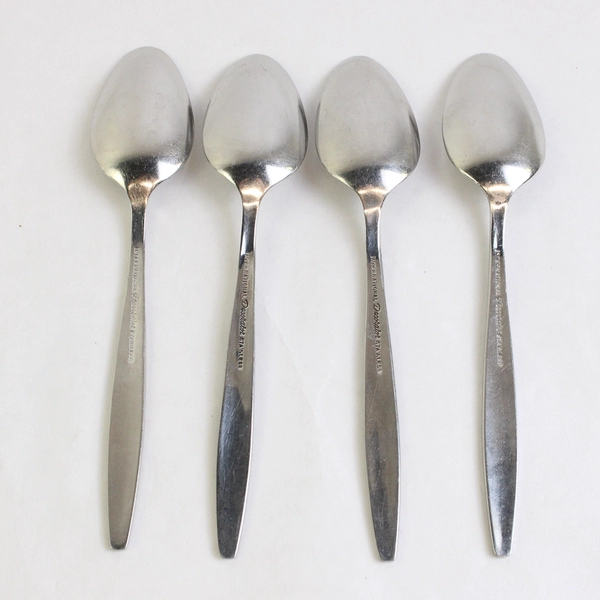 Lot of 4 Teaspoons 6.25" International Decorator Fascination Stainless Steel