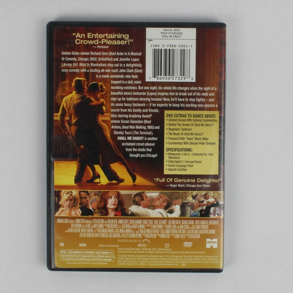 Shall We Dance? DVD 2004 MIRAMAX Richard Gere Romantic Comedy