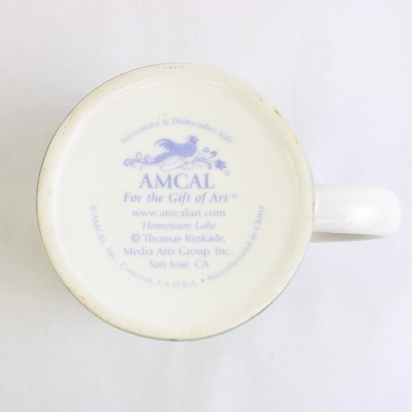 AMCAL Thomas Kinkade Hometown Lake Ceramic Coffee Cup Mug