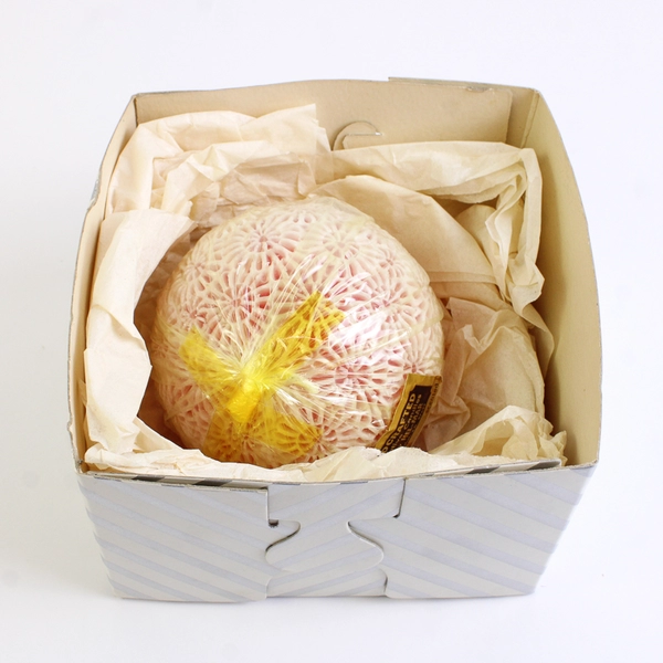 Hel-Mar Handcrafted Decorative Candle Sphere/Round Pink/White Lemon Scented