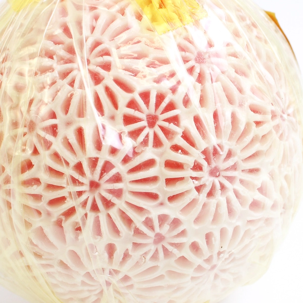 Hel-Mar Handcrafted Decorative Candle Sphere/Round Pink/White Lemon Scented