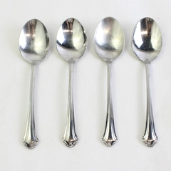 Lot of 4 Pfaltzgraff Meridian Place Oval Soup Spoons, 6.75" 18/0 Stainless