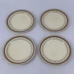 Set of 4 Wood And Sons Pall Mall Salad Plates With Red Band