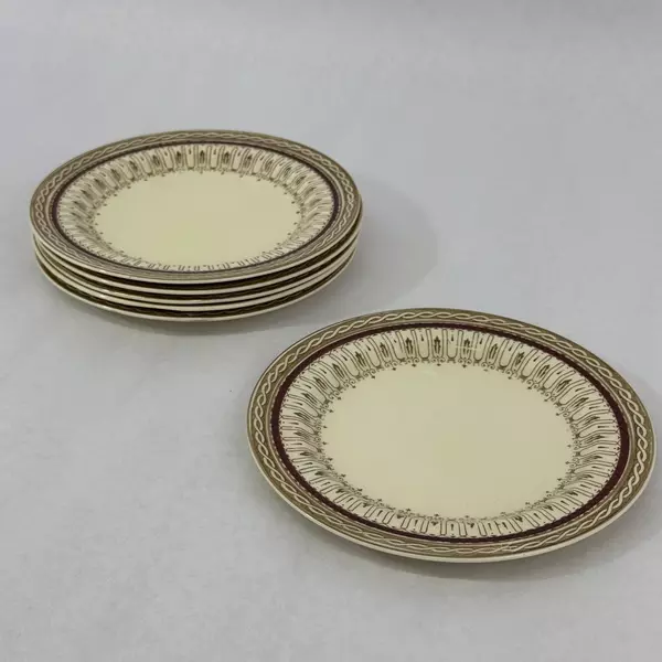 Set of 6 Wood and Sons Pall Mall Bread Plates Red Band 6 Inch
