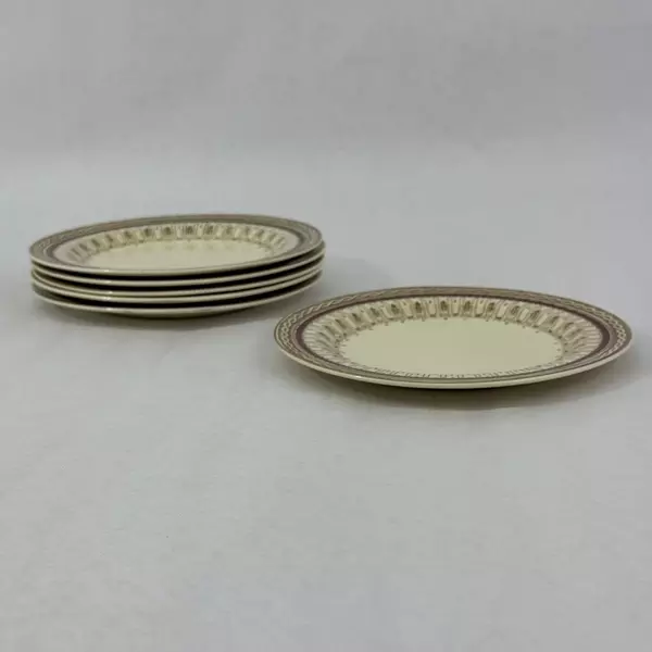 Set of 6 Wood and Sons Pall Mall Bread Plates Red Band 6 Inch