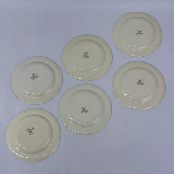 Set of 6 Wood and Sons Pall Mall Bread Plates Red Band 6 Inch