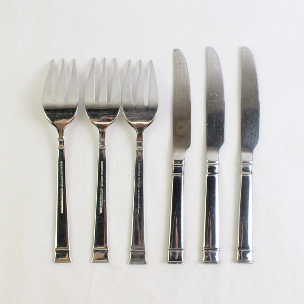 Lot Of 6 Heritage Mint LTD Bentley (Stainless) Flatware 3 Serving Forks 3 Knifes