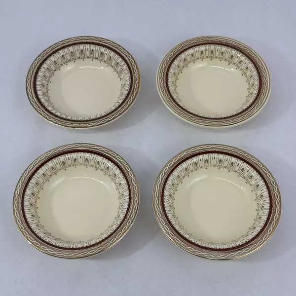 Lot of 4 Wood & Sons Pall Mall Red Band Fruit Bowls 5 Inch