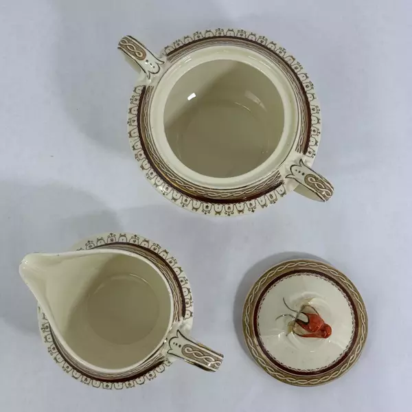 Wood & Sons Pall Mall Red Band Creamer And Sugar Bowl