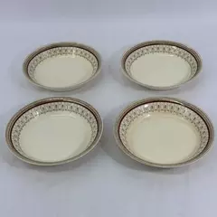 Set of 4 Wood And Sons Pall Mall Red Band Cereal Bowls 7.5 Inch