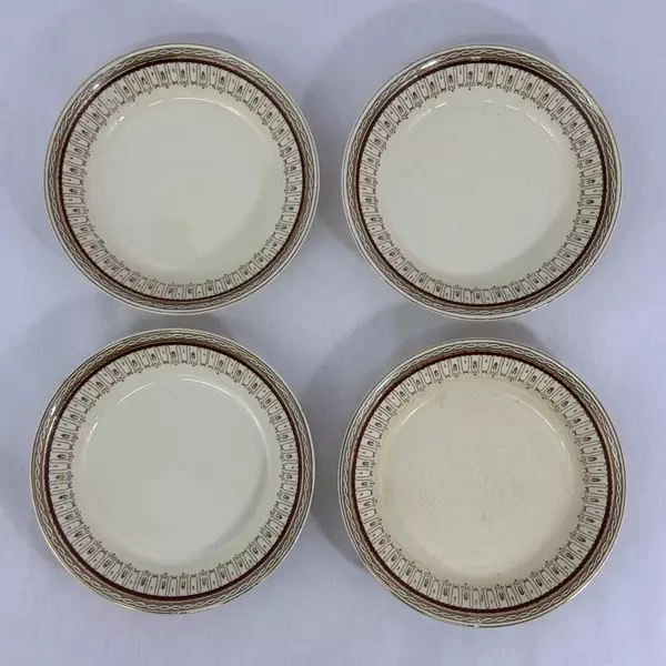 Set of 4 Wood And Sons Pall Mall Red Band Cereal Bowls 7.5 Inch