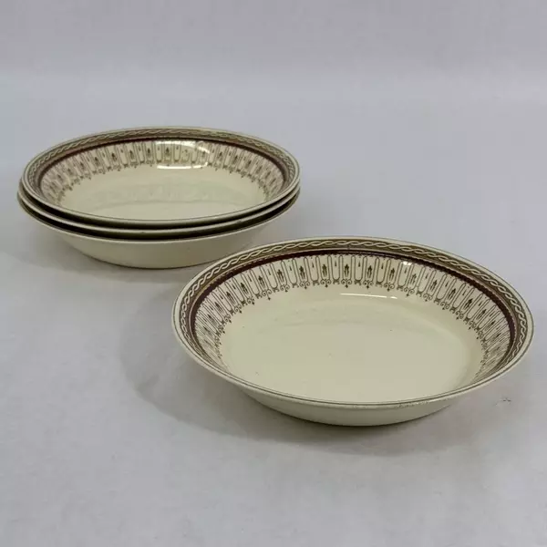 Set of 4 Wood And Sons Pall Mall Red Band Cereal Bowls 7.5 Inch